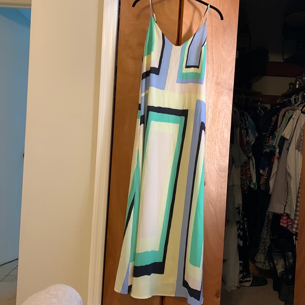 Mauve Maxi dress Pastel Block Pattern S